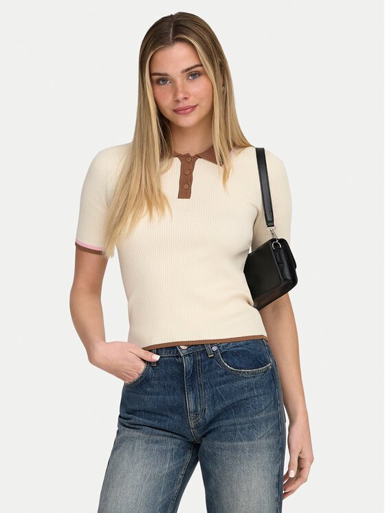 Only Тениска с яка и копчета Meddi 15363165 Slim Fit