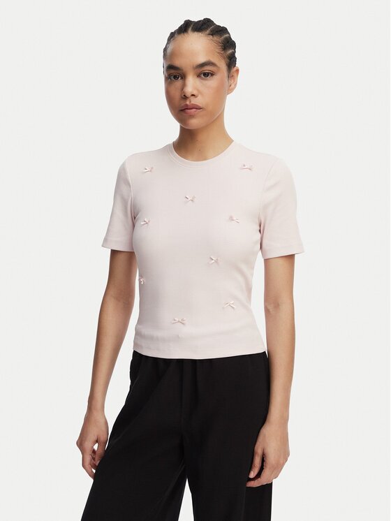 Only Тишърт Femke 15369336 Slim Fit