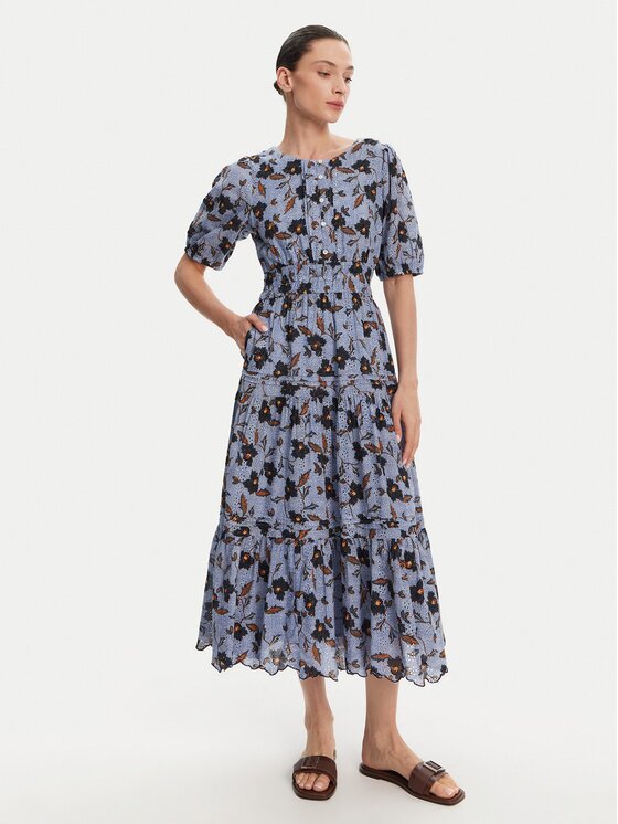 Pepe Jeans Лятна рокля Eva PL953695 Светлосиньо Regular Fit