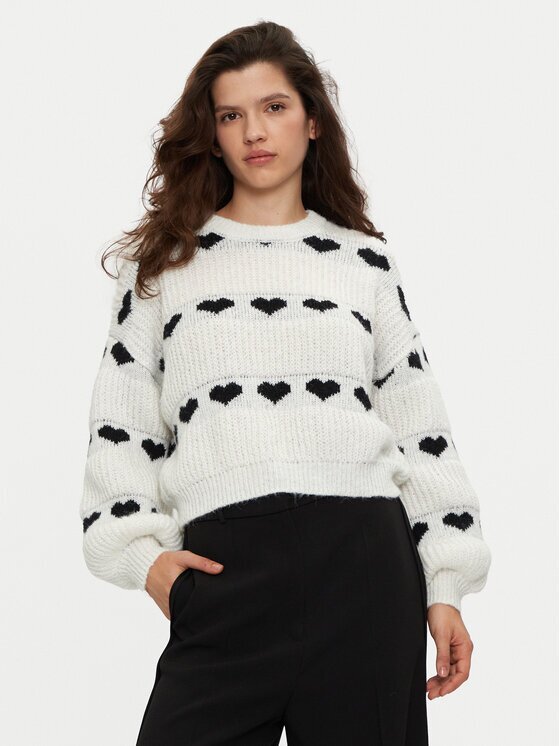 Pieces Пуловер Nove 17152014 Екрю Regular Fit