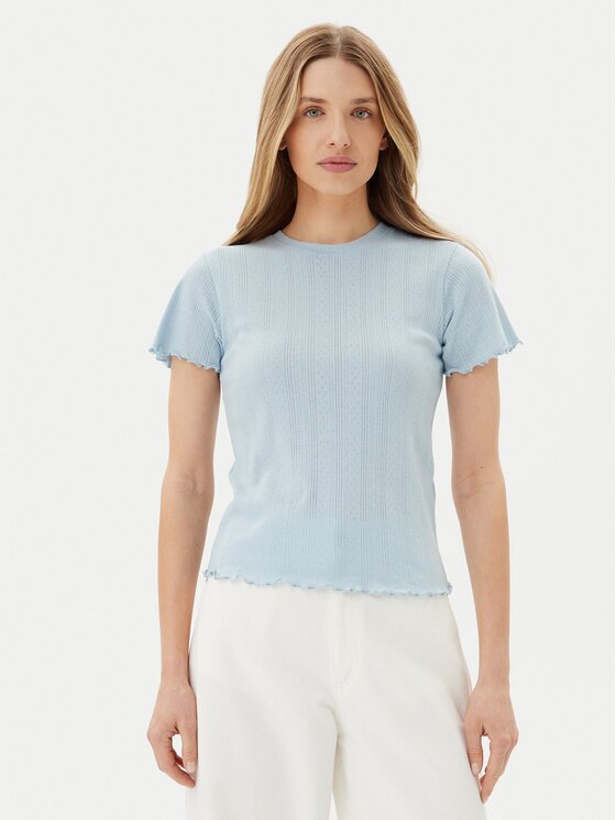 Pieces Тишърт Fia 17155480 Светлосиньо Regular Fit