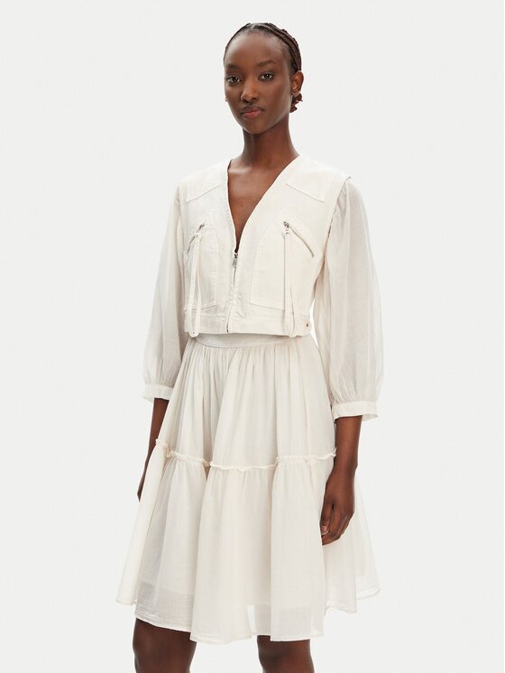 Pinko Ежедневна рокля Frank 105251 A2MI Екрю Regular Fit