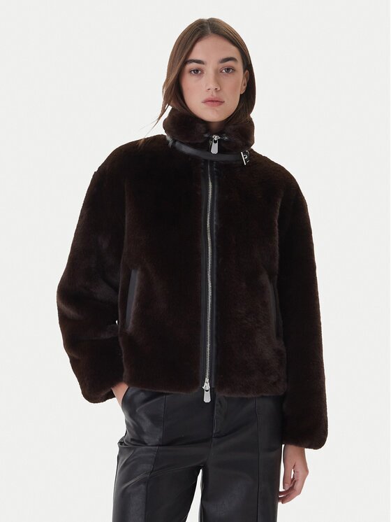 Pinko Кожено палто 106013 A1ZM Regular Fit