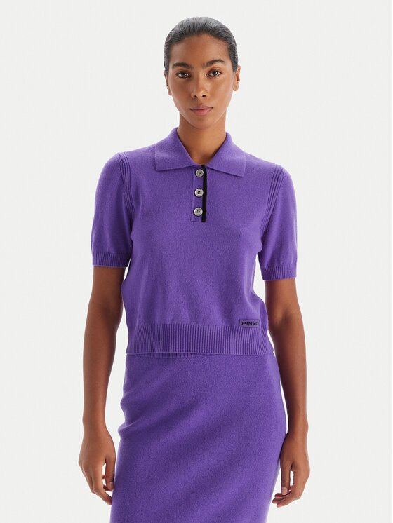Pinko Тениска с яка и копчета Gorgona 105450 A2Q9 Regular Fit