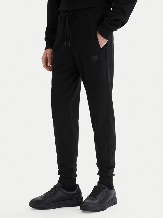 Plein Sport Долнище анцуг SAFC MJT2788 STE003N Черен Regular Fit
