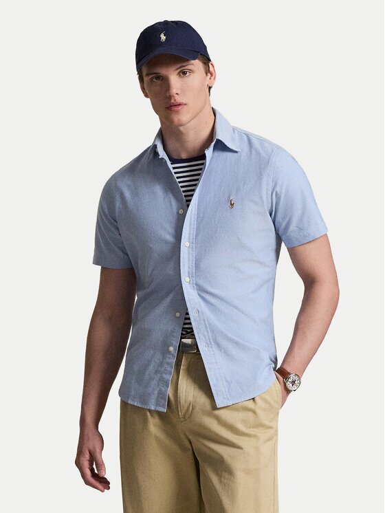 Polo Ralph Lauren Риза 710850782001 Светлосиньо Custom Fit