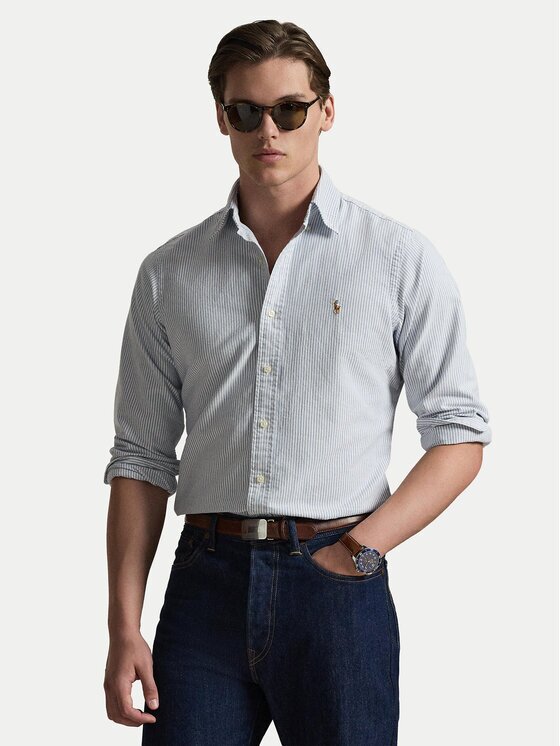 Polo Ralph Lauren Риза 710953704501 Светлосиньо Custom Fit