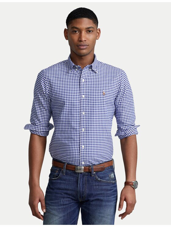 Polo Ralph Lauren Риза Core Replen 710549084 Светлосиньо Slim Fit