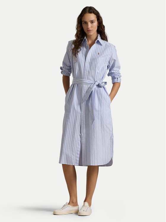 Polo Ralph Lauren Рокля тип риза 211959901001 Светлосиньо Regular Fit