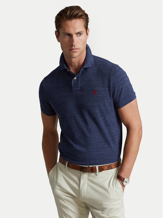 Polo Ralph Lauren Тениска с яка и копчета 710666998005 Син Regular Fit