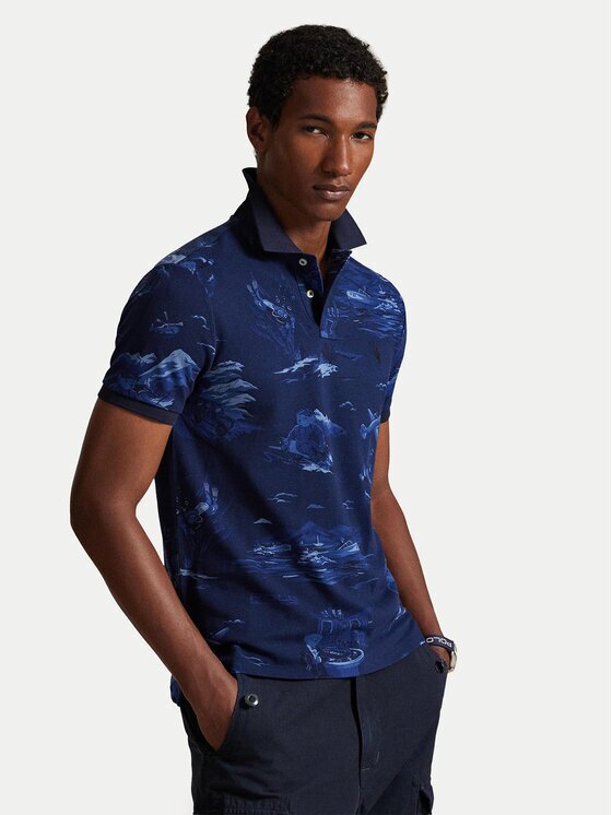 Polo Ralph Lauren Тениска с яка и копчета 710P04012001 Custom Slim Fit