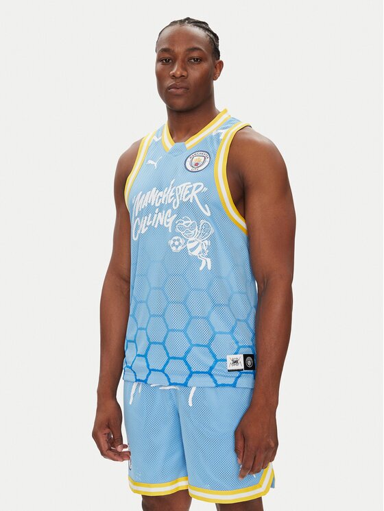 Puma Мъжки топ Hoops Manchester City 631693 Светлосиньо Regular Fit