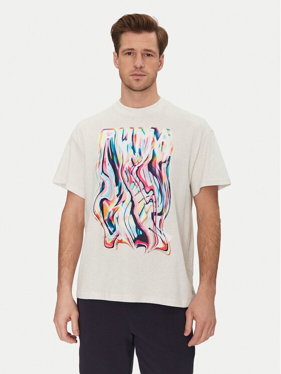 Puma Тишърт Stewie Limitless 630527 Екрю Relaxed Fit
