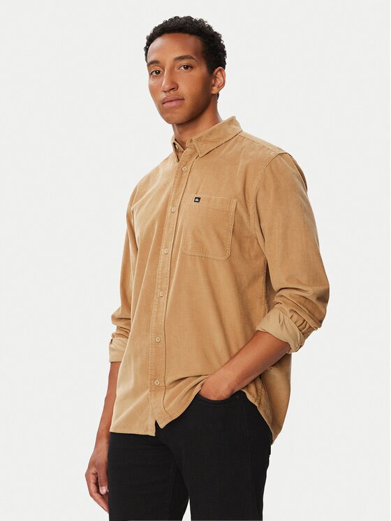 QUIKSILVER Риза Smoke Trail Cord EQYWT04692 Светлокафяв Regular Fit