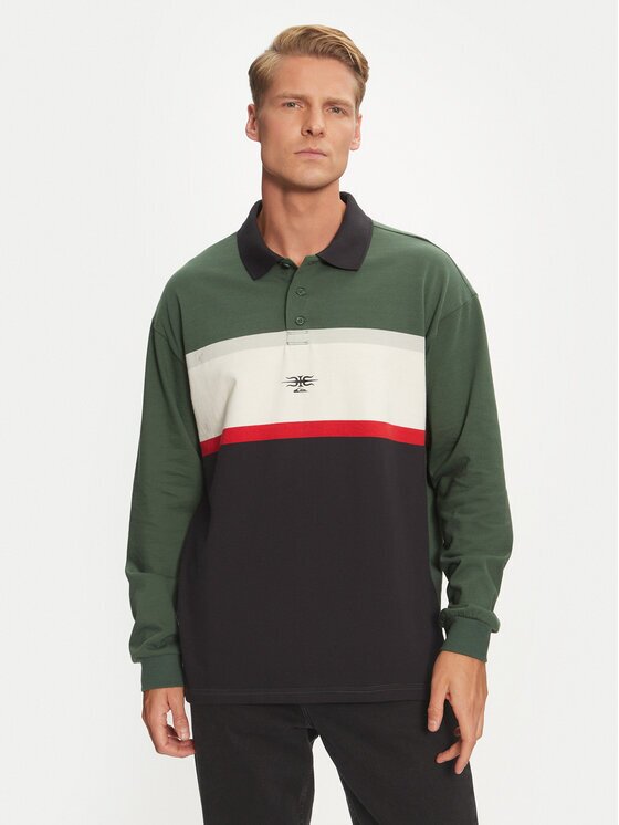QUIKSILVER Тениска с яка и копчета Mercury Rugby AQYKT03125 Loose Fit