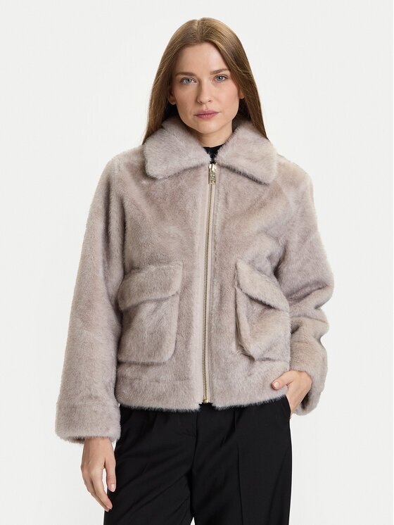 Rinascimento Кожено палто CFC0122227003 Regular Fit