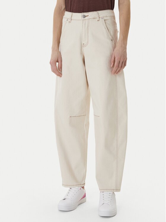 ROXY Дънки Cloudbreak Mid Sandbar ERJDP03324 Екрю Barrel Fit