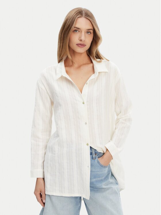 ROXY Риза ERJX603447 Екрю Relaxed Fit