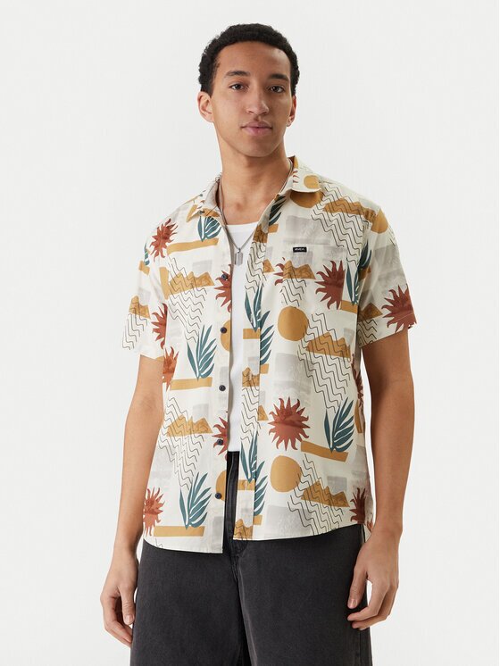 RVCA Риза Anytime AVYWT00489 Екрю Regular Fit