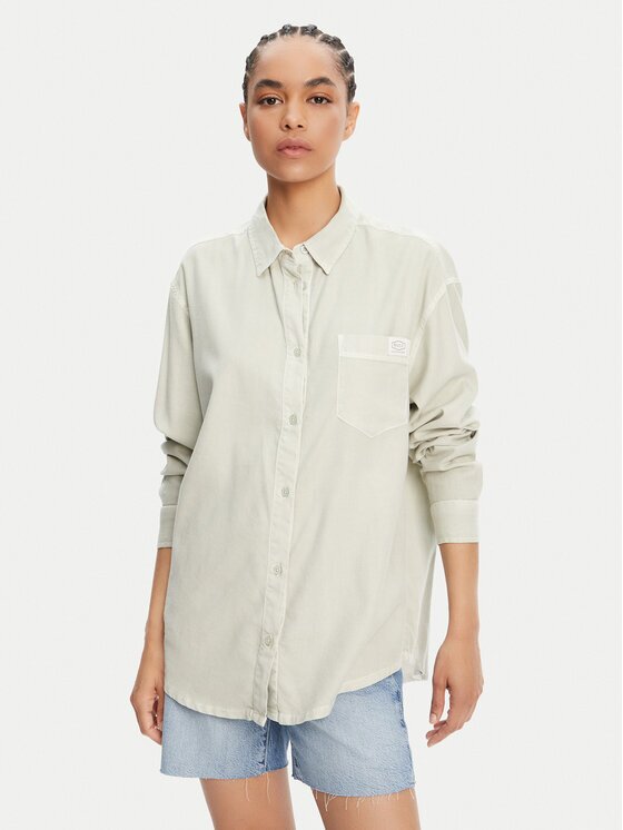 RVCA Риза Showdown 23B051501 Зелен Relaxed Fit
