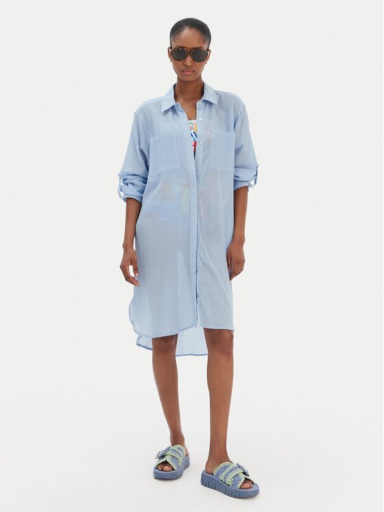 Seafolly Риза Crinkle 55536-CU Светлосиньо Relaxed Fit