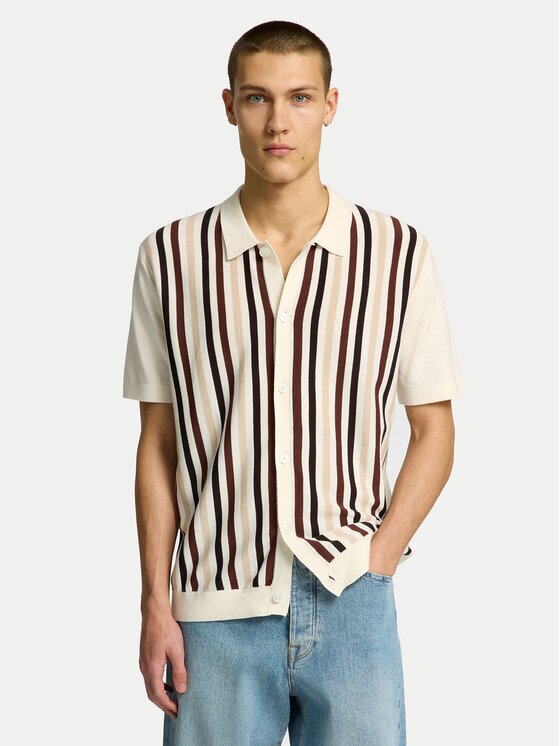Selected Homme Тениска с яка и копчета 16096371 Regular Fit