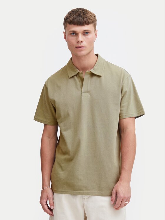 Solid Тениска с яка и копчета 21108171 Regular Fit