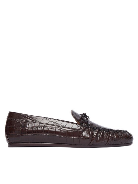 Stuart Weitzman Мокасини Britt Bow SM416 Тъмнокафяв