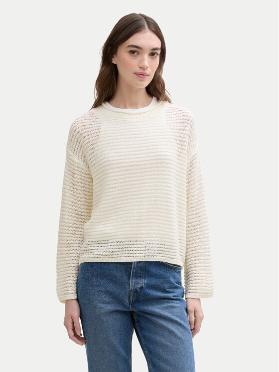 Tom Tailor Denim Пуловер 1045610 Екрю Loose Fit