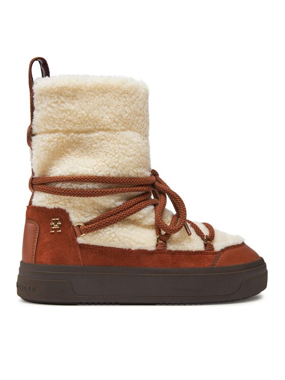 Tommy Hilfiger Апрески Lace-Up Faux Shearling Snowboot FW0FW08252