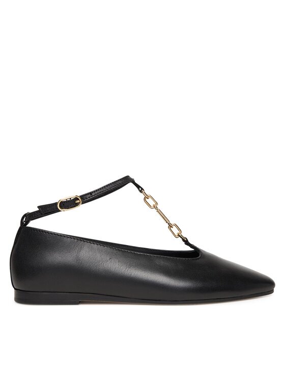 Tommy Hilfiger Балеринки Th-Bar Chain Ballet FW0FW09003 Черен