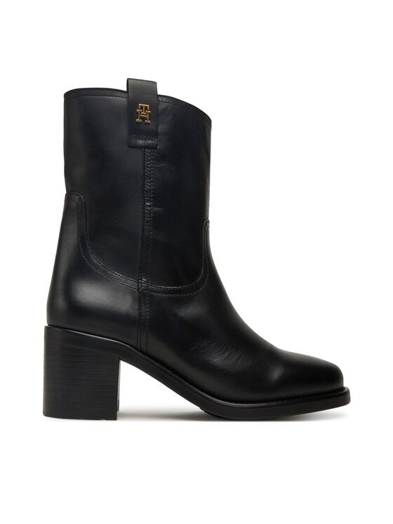 Tommy Hilfiger Боти Riding Lthr Mid Boot Block Heel FW0FW08776