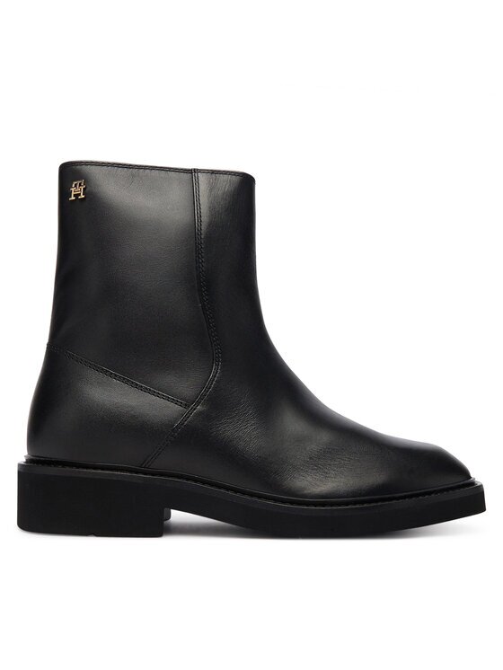 Tommy Hilfiger Боти Th Square Toe Leather Bootie FW0FW09046