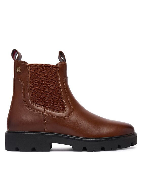 Tommy Hilfiger Боти тип челси Th Monogram Leather Chelsea Boot FW0FW09562