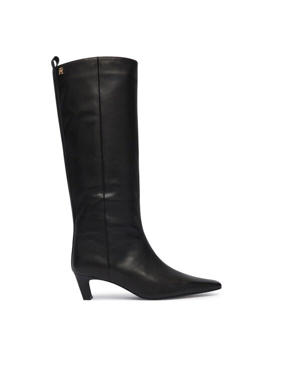 Tommy Hilfiger Ботуши Kitten Heel Leather High Boot FW0FW09568