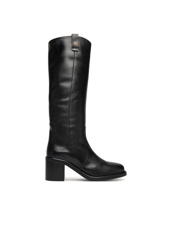 Tommy Hilfiger Ботуши Riding Lthr Long Boot Block Heel FW0FW08777