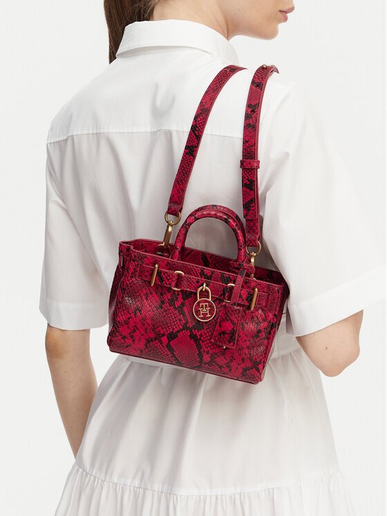Tommy Hilfiger Дамска чанта American Icon Micro Tote Snake AW0AW18820