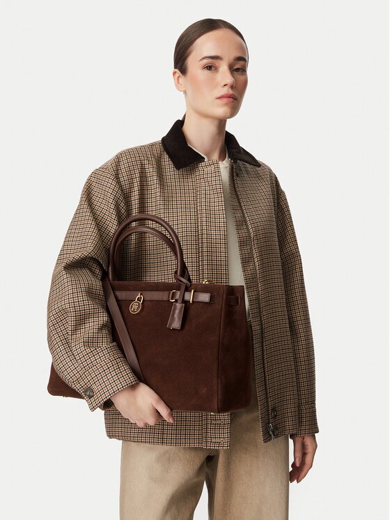Tommy Hilfiger Дамска чанта American Icon Tote Suede AW0AW19216