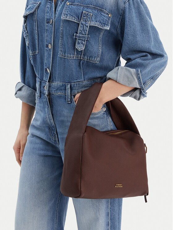 Tommy Hilfiger Дамска чанта City Leather Shoulder Bag AW0AW18152
