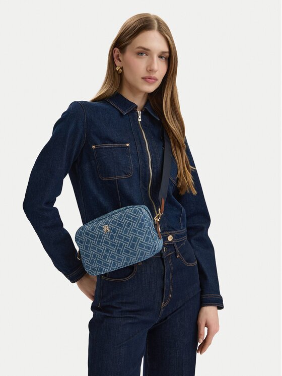 Tommy Hilfiger Дамска чанта Popette Camera Bag Denim Flag AW0AW18610