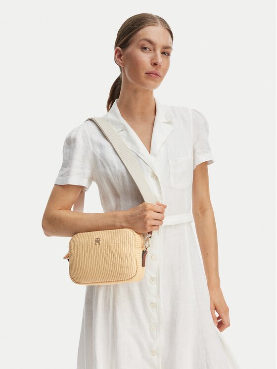 Tommy Hilfiger Дамска чанта Popette Camera Bag Raffia AW0AW18525