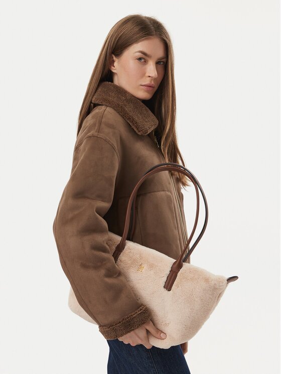 Tommy Hilfiger Дамска чанта Popette East West Tote Faux Fur AW0AW19310