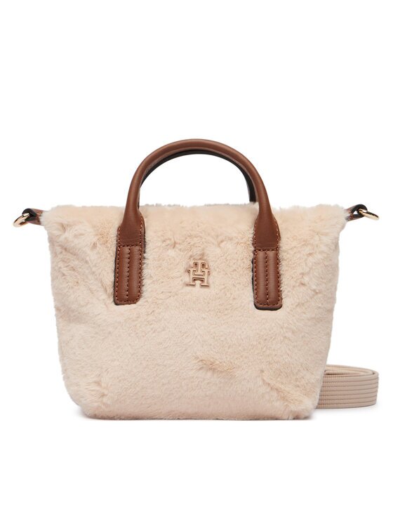 Tommy Hilfiger Дамска чанта Popette Micro Tote Faux Fur AW0AW19311