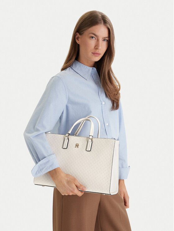 Tommy Hilfiger Дамска чанта Th Daily Satchel Mono AW0AW18418