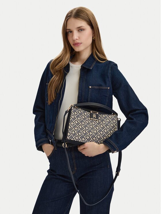 Tommy Hilfiger Дамска чанта Th Her Med Satchel Jacqu AW0AW18639