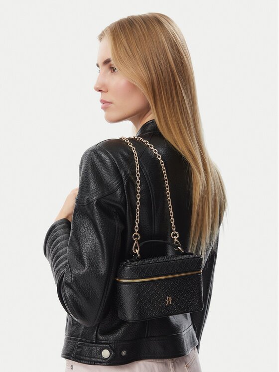 Tommy Hilfiger Дамска чанта Th Icon Chain Vanity Bag Mono AW0AW19021