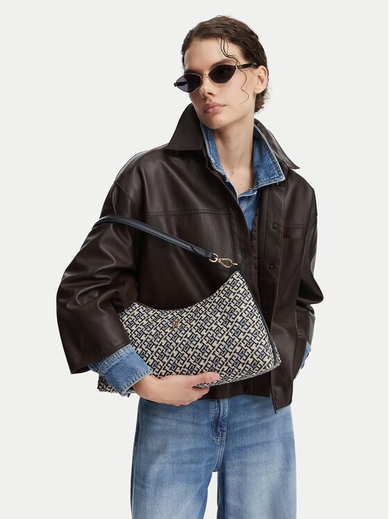 Tommy Hilfiger Дамска чанта Th Icon Shoulder Bag Jacquard AW0AW18907