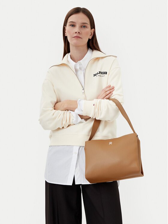 Tommy Hilfiger Дамска чанта Th Legacy Med Satchel AW0AW17173