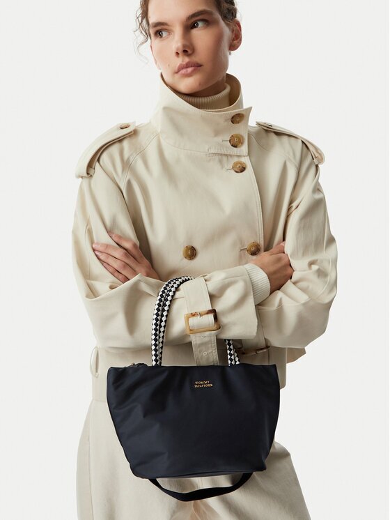 Tommy Hilfiger Дамска чанта Th Marina Bucket Nylon AW0AW18831