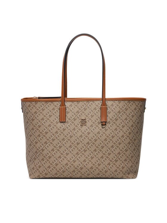 Tommy Hilfiger Дамска чанта Th Monoplay Leather Tote AW0AW17416